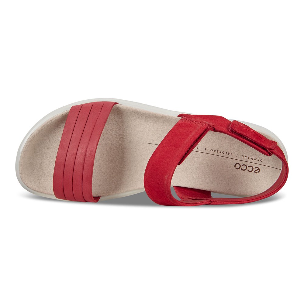 Womens Sandals - ECCO Flowt Flat - Red - 9257VOTZM